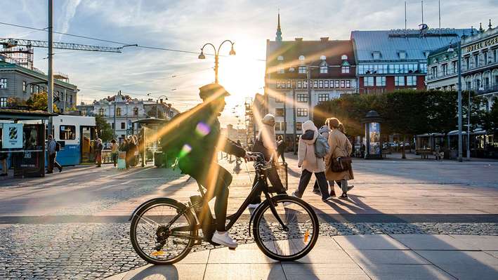 Klimatsmart mobilitet i  Göteborg. Fotograf: Ulrik Fallstrom