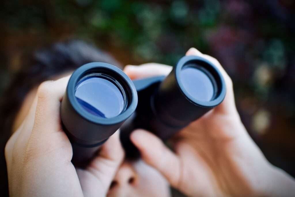 Binoculars that look upward