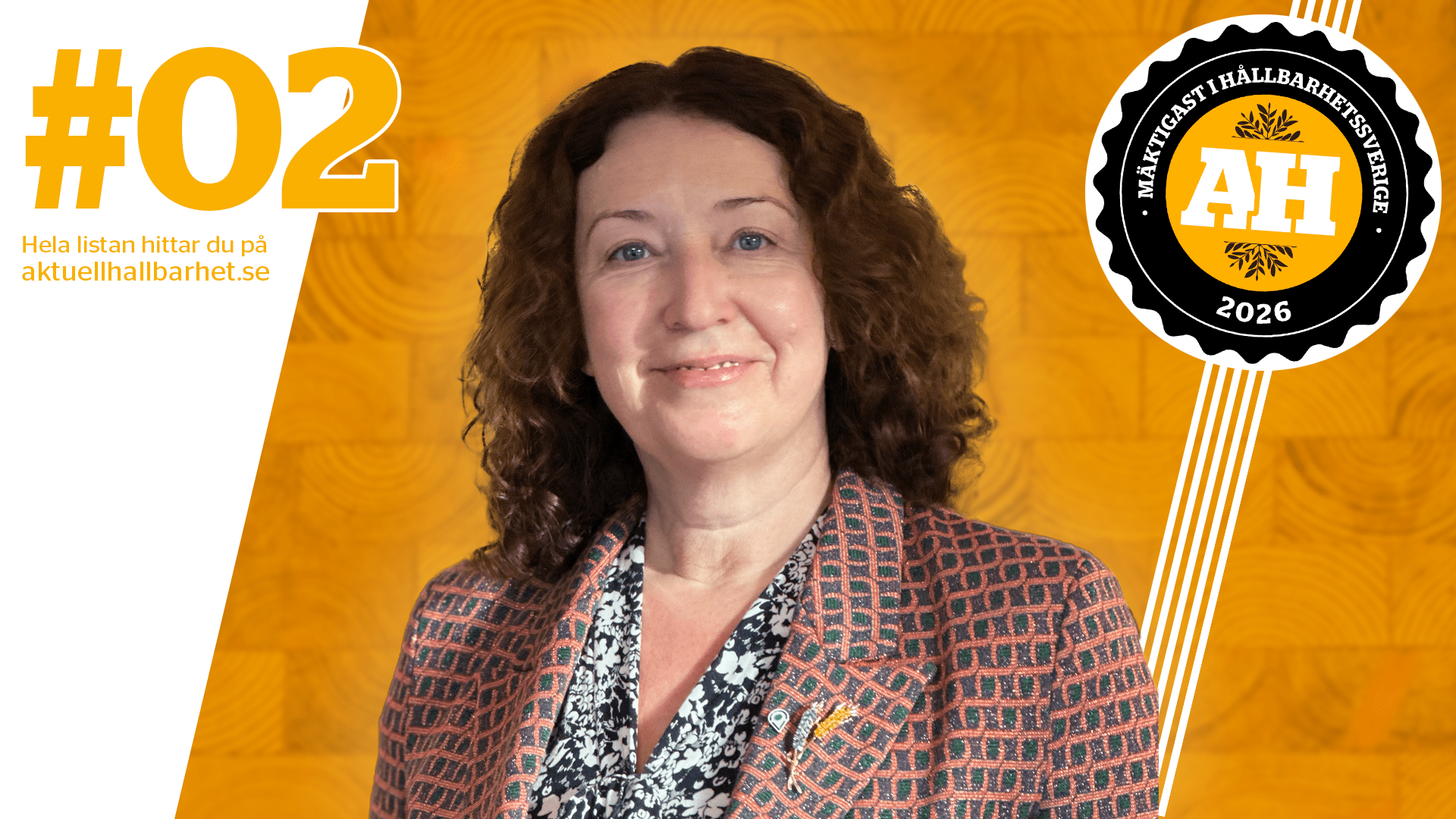 Olga Kordas, utsedd som tvåa på listan över hållbarhetsmäktigaste 2026.