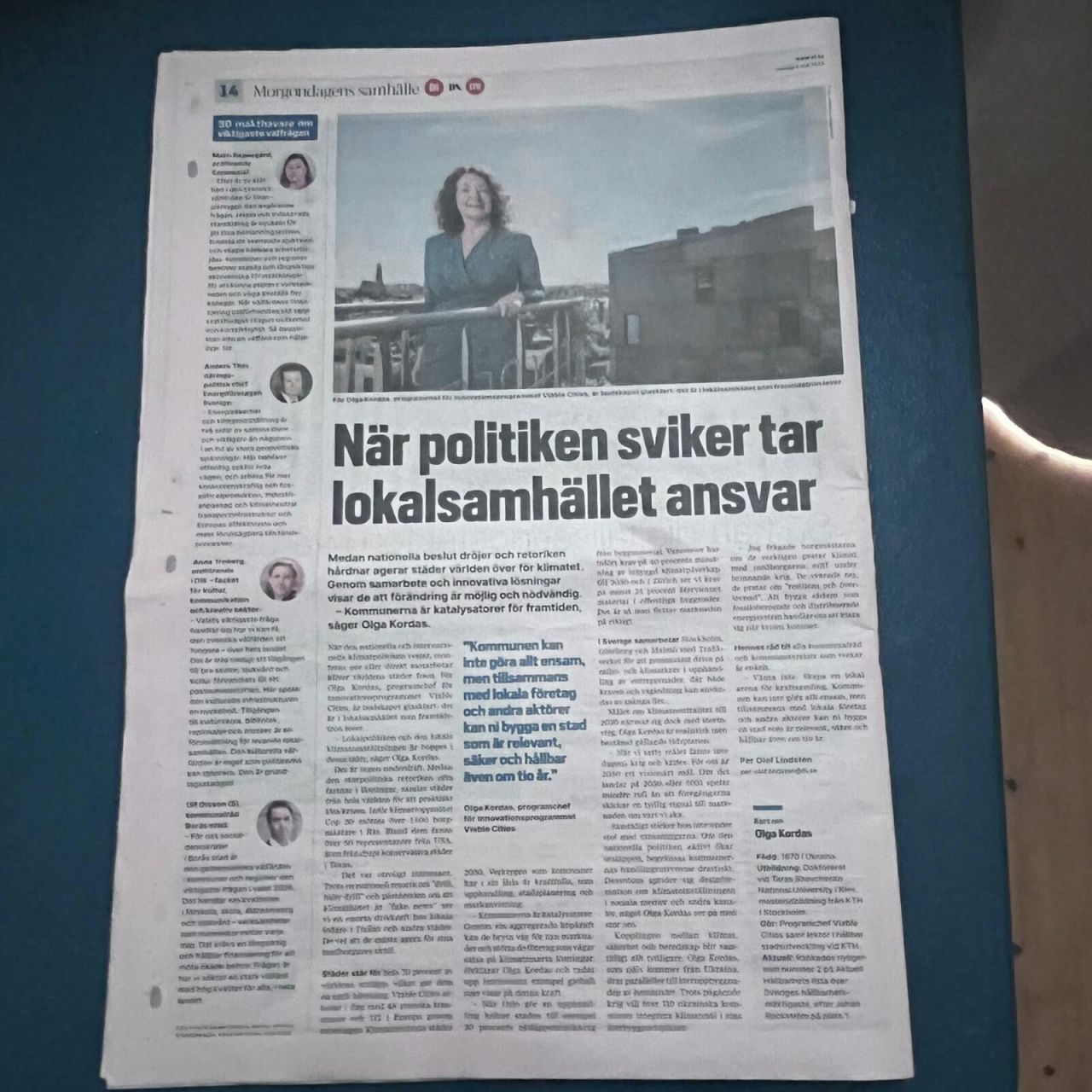 Bild på tidningsartikel
